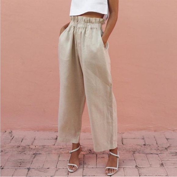 Posse Pants - Posse Linen Ducky paper bag pant size S